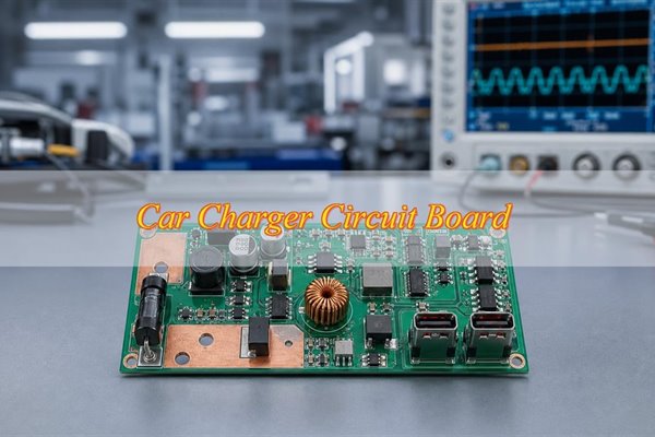Car charger circuit board, manufacturing and assembly for an automotive USB charging module