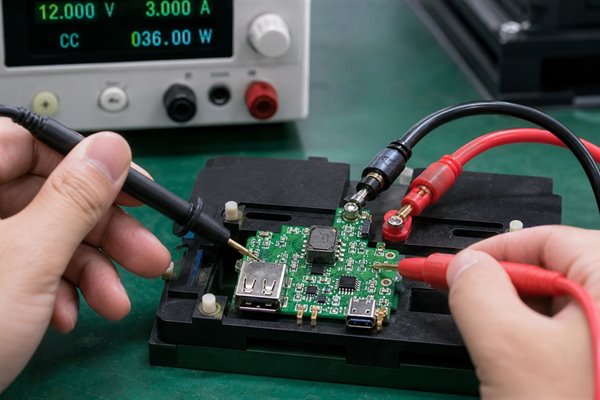 Car charger circuit board, functional testing of an assembled PCBA before shipment
