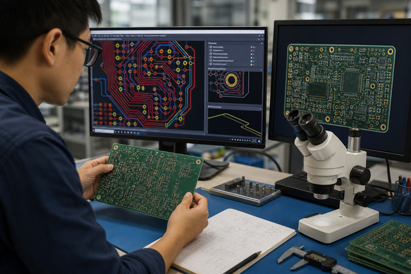 PCB design rule and manufacturability review on a routed circuit board