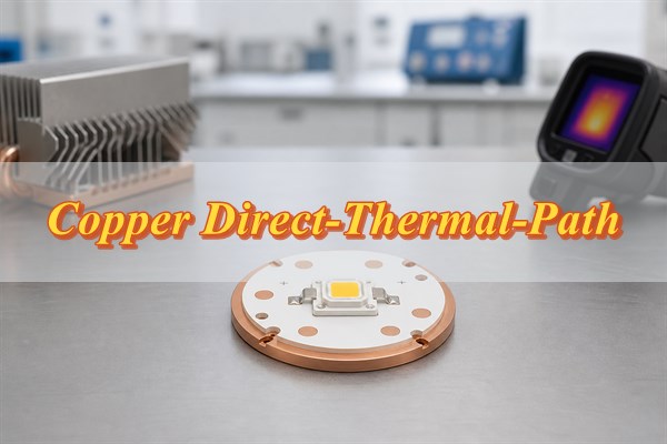 Copper direct-thermal-path MCPCB for high-power LED thermal control