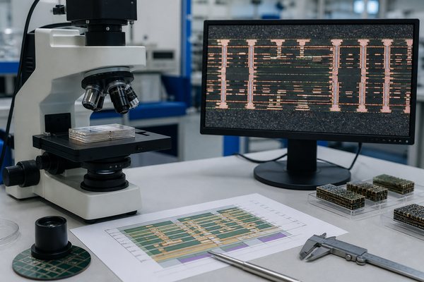 Reliability review of an HDI PCB microsection and plated microvias