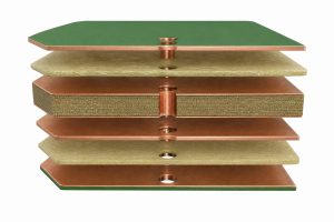 Exploded balanced multilayer heavy copper PCB stackup