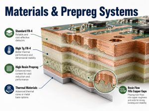FR-4, high-Tg FR-4, high-resin prepreg, and thermal material systems for heavy copper PCBs