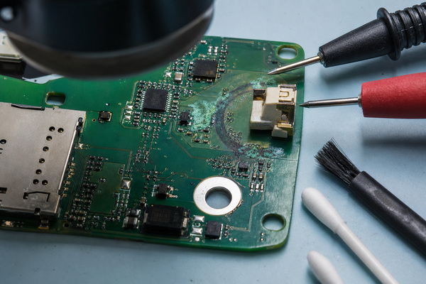 PCB inspection after battery corrosion cleaning