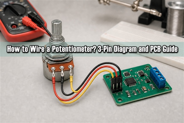 How to wire a potentiometer with three terminals and a PCB