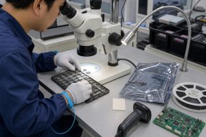 Incoming quality inspection of semiconductor components before PCBA assembly