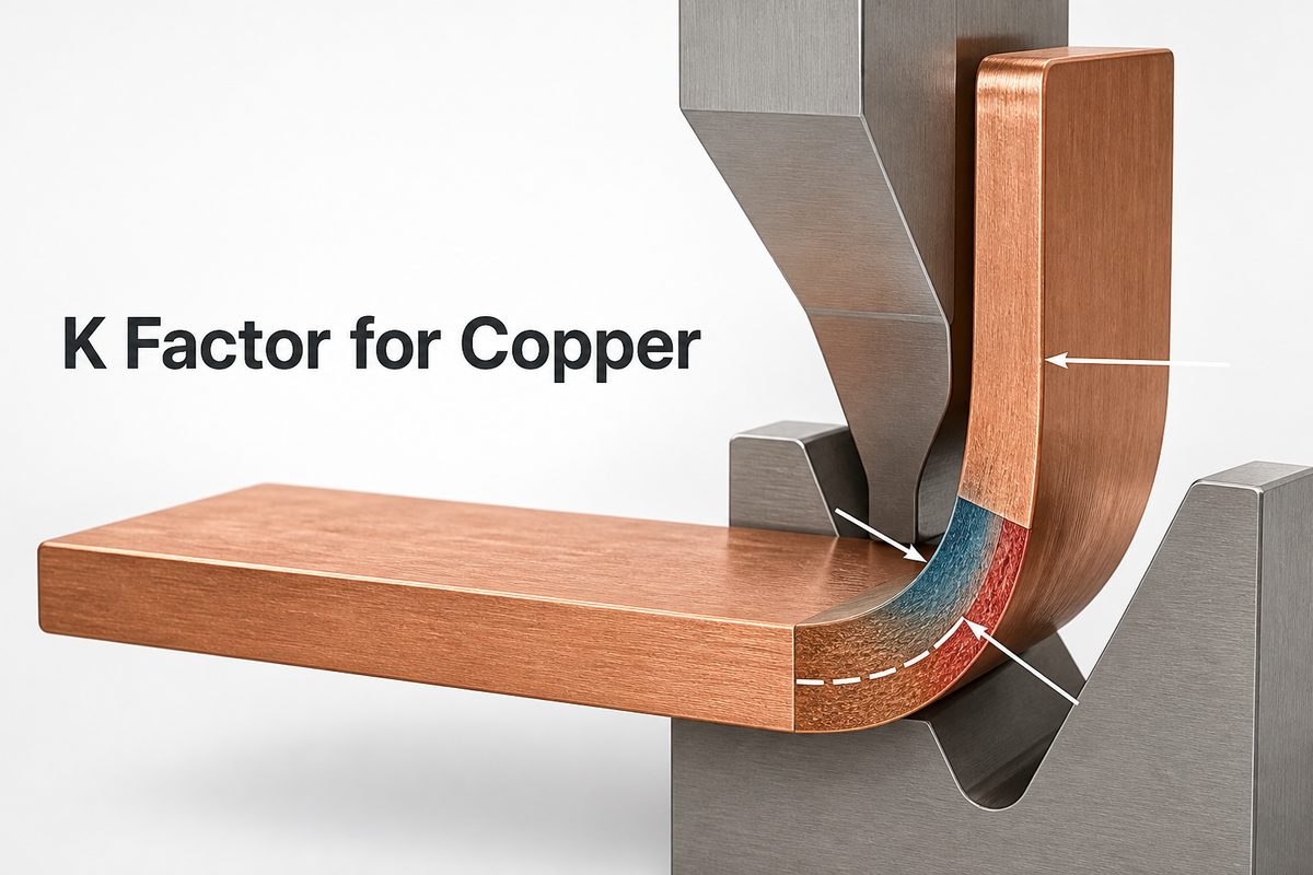 K Factor for Copper shown on a 90-degree copper busbar bend