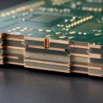 A microvia connects adjacent HDI PCB layers through a controlled depth.