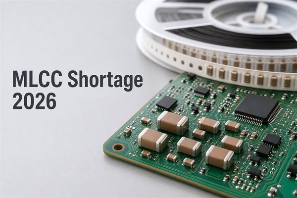 MLCC Shortage 2026 with ceramic capacitors on a populated PCB