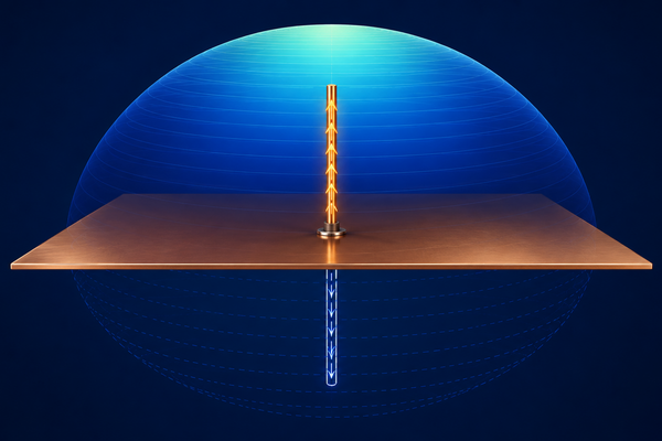 Quarter-wave monopole ground plane and electromagnetic image