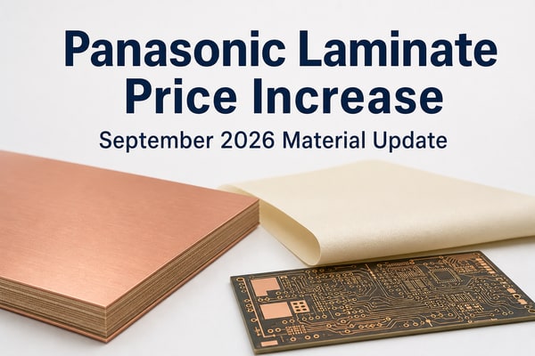 Panasonic laminate price increase news illustration with PCB laminate and prepreg materials