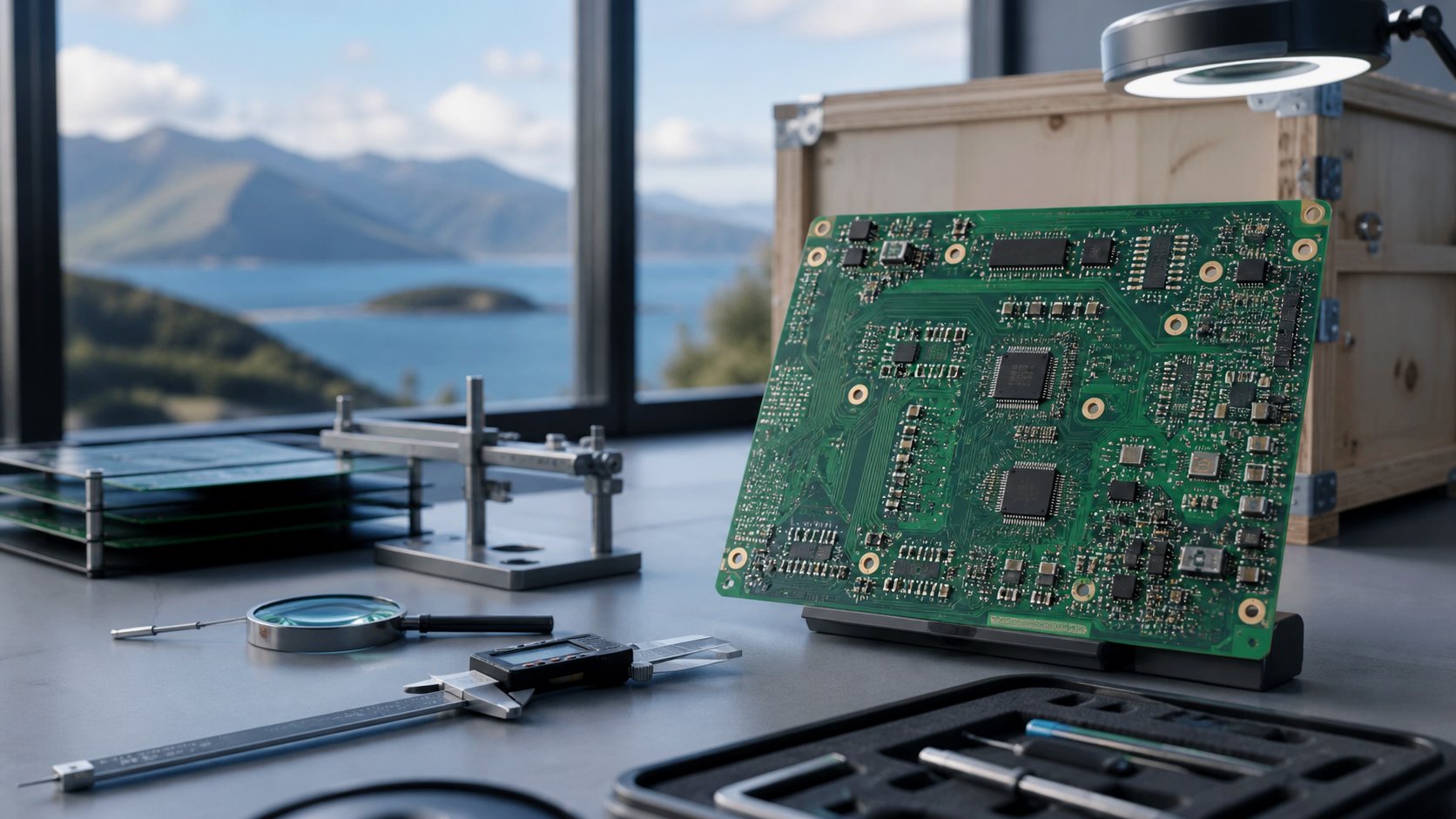 PCB manufacturing inspection setup for a New Zealand electronics project