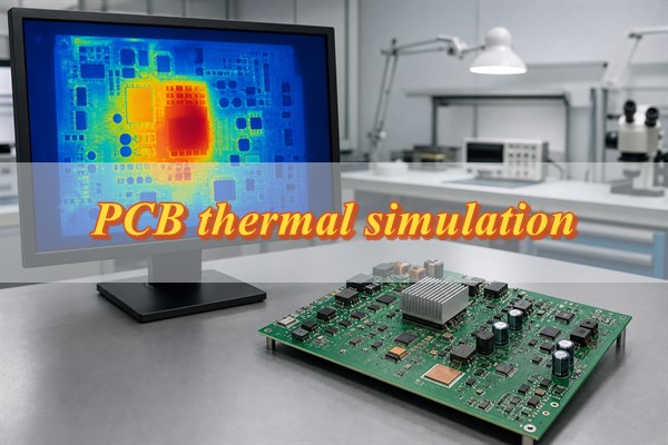 PCB thermal simulation model compared with a powered circuit board in a validation lab