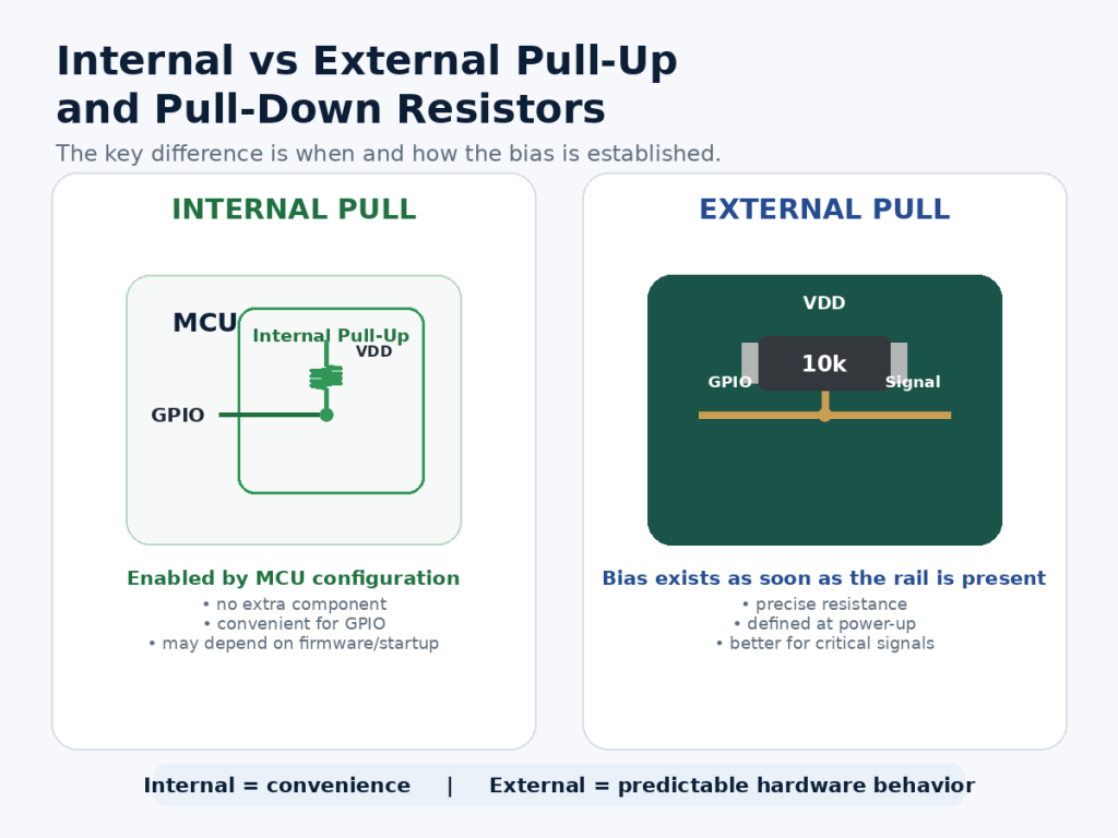 pull up vs pull down resistor