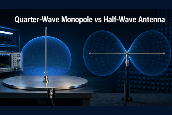 Quarter-wave monopole antenna compared with a half-wave dipole antenna