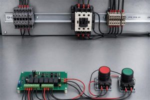 Relay coil driver PCB with terminals and isolation components