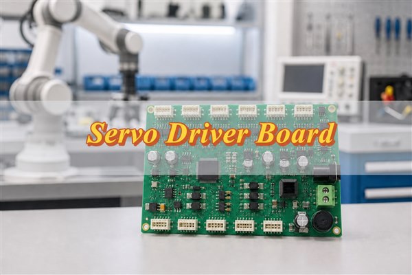 Servo driver board for multi-axis AI robot hardware on a laboratory workbench