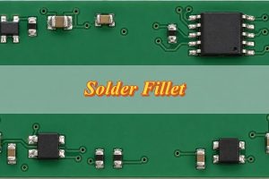 Solder fillet examples on an unbranded populated PCB