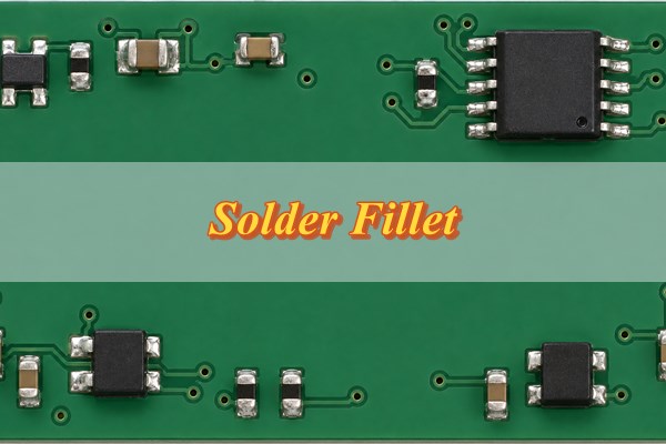 Solder fillet examples on an unbranded populated PCB