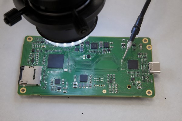 USB-C PCB traces under high-speed routing inspection
