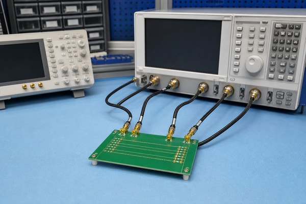 TDR and VNA verification setup for a PCB via stub test coupon