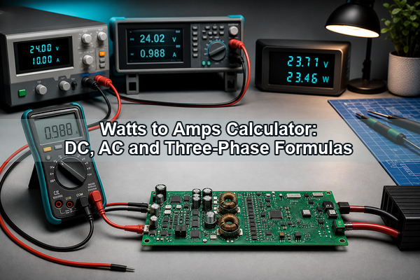 Watts to Amps Calculator: DC, AC and Three-Phase Formulas