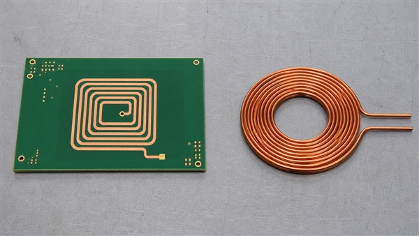Etched PCB spiral compared with a separate copper wire winding