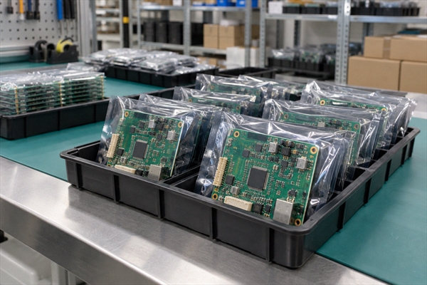 PCB production shipment prepared for offshore supply chain and logistics