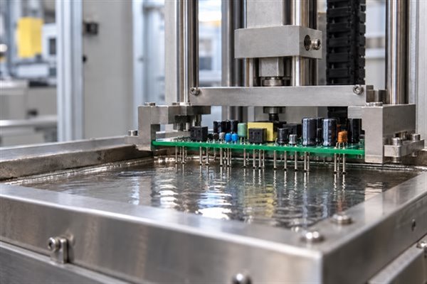 Dip soldering, controlled PCB immersion into a static solder bath