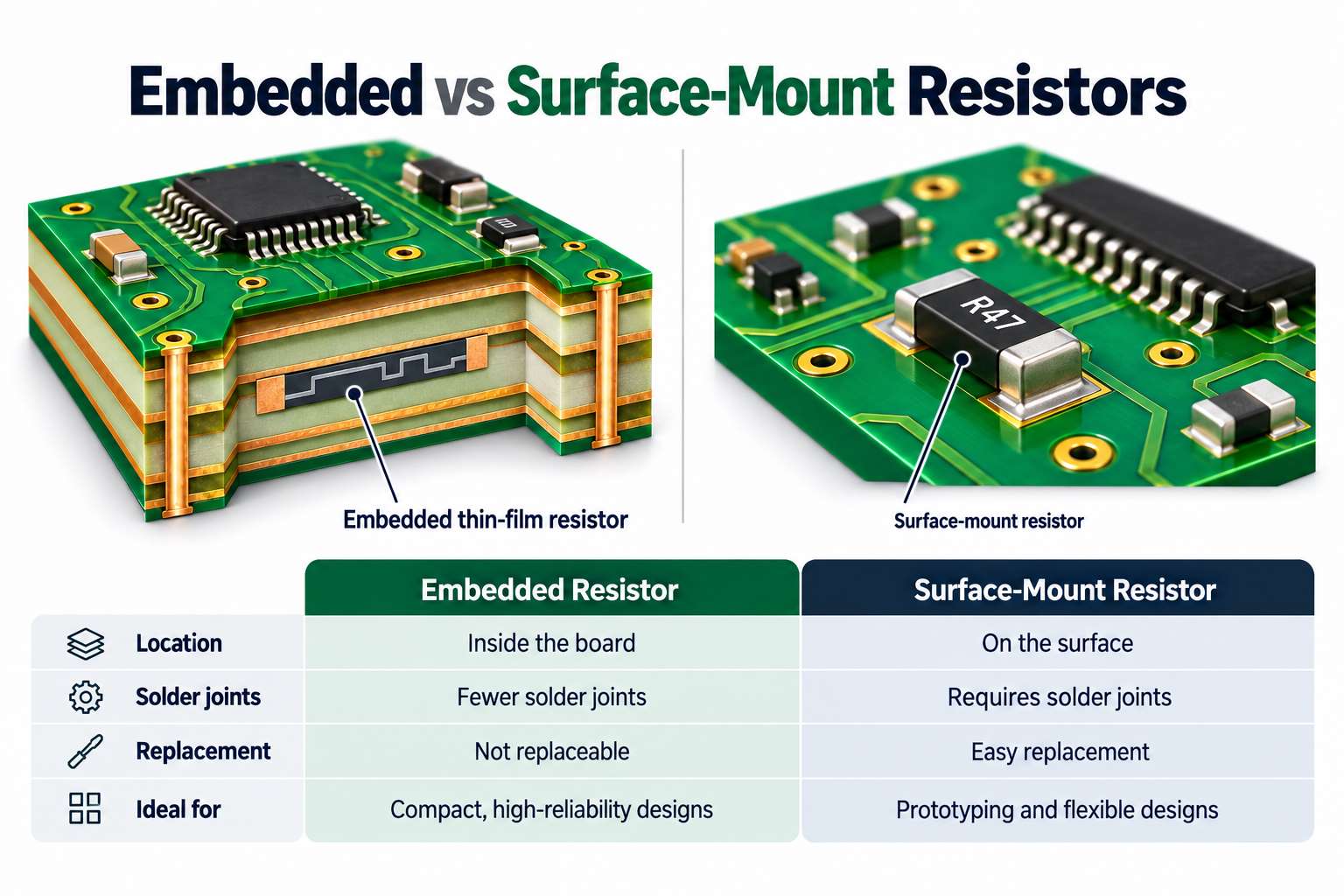 embedded resistors in PCB