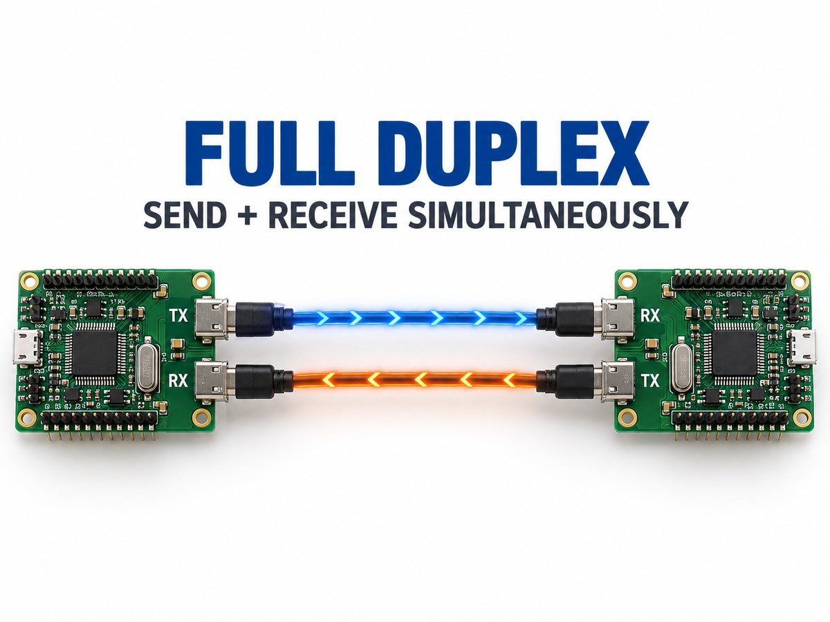 Full duplex communication with simultaneous transmit and receive paths