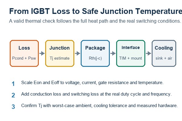 insulated gate bipolar transistor, thermal path from semiconductor junction through case and heat sink