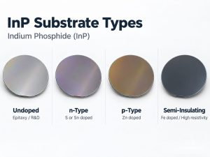 Undoped, n-type, p-type, and semi-insulating InP substrate types