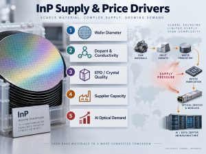 InP substrate supply and price drivers including wafer diameter, dopant, EPD, supplier capacity, and AI optical demand
