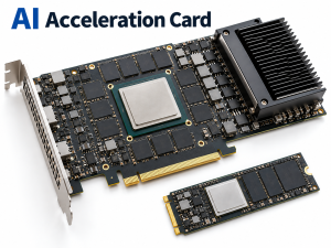 AI acceleration card with PCIe accelerator board and M.2 AI accelerator module