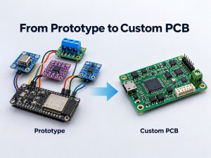 Prototype using breakout boards transitioning to a custom PCB