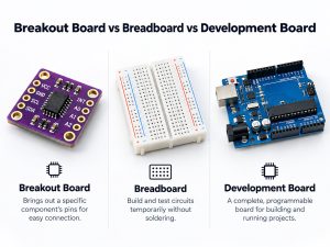 Breakout board breadboard and development board comparison