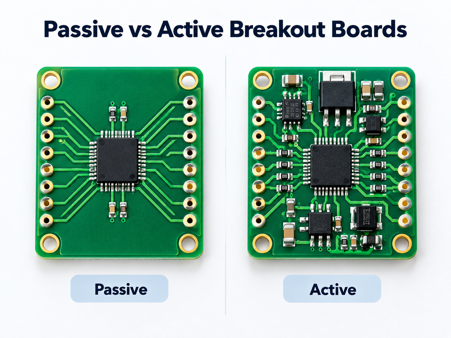 Passive and active breakout board comparison