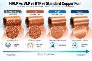 HVLP VLP RTF and standard ED copper foil surface roughness comparison