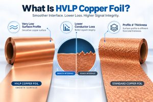 HVLP copper foil smooth surface compared with rough standard copper foil
