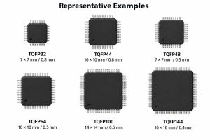 Representative TQFP32 TQFP44 TQFP48 TQFP64 TQFP100 and TQFP144 package examples
