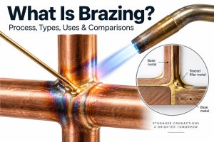 What is brazing illustration showing torch brazing of copper tubing and filler metal flowing into the joint