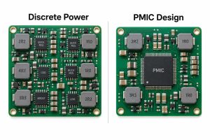 Discrete power design compared with integrated PMIC design on PCB