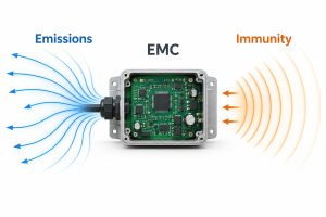 Electromagnetic compatibility balancing emissions and immunity