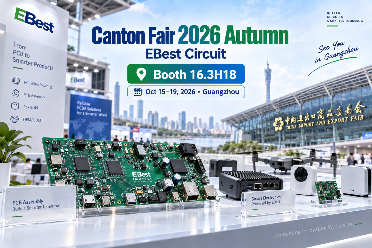 Canton Fair 2026 Autumn invitation from EBest Circuit, Booth 16.3H18
