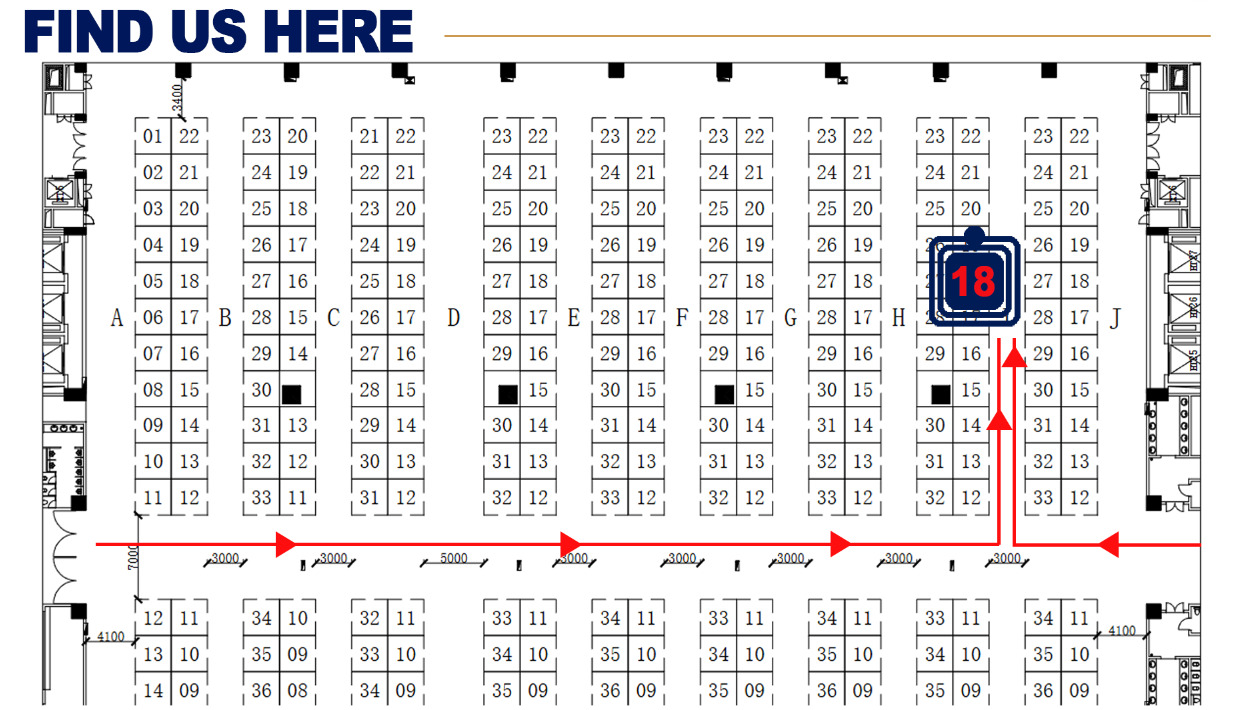 Canton Fair booth location map for EBest Circuit at Booth 16.3H18 in Hall 16 Level 3
