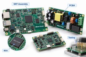 PCBA products including SMT assembly, BGA and testing capabilities