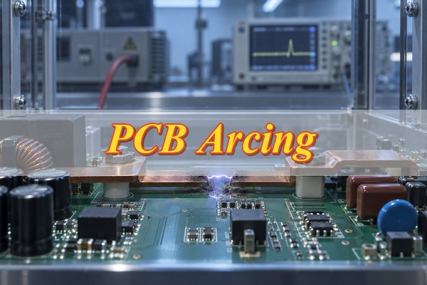 PCB arcing between high-voltage conductors on a circuit board
