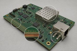 PCB electromagnetic shielding methods including a shield can, ground plane, via fence, and connector shield