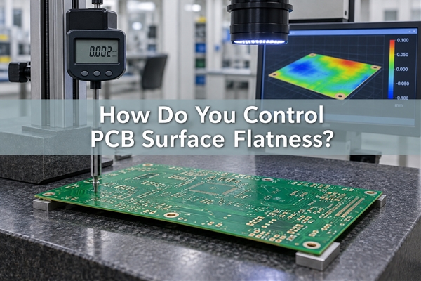Conceptual PCB surface flatness inspection with a height gauge and optical metrology system